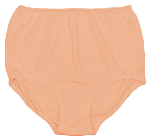 Teri Lingerie’s 100% Cotton Cuff Leg Panty, Three Pack in Beige (118), for women features a high-waist fit, soft stretchy fabric, and comfortable cuffed leg design, shown flat against a white background.