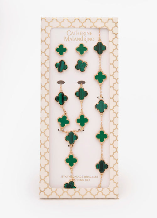 4 Piece Clover Necklace Set