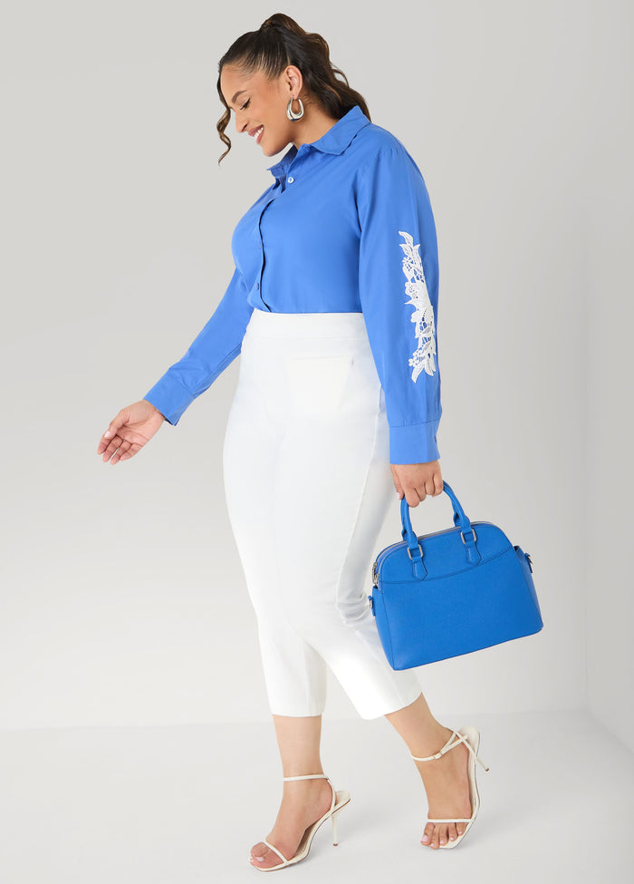 Applique Cotton Blend Shirt