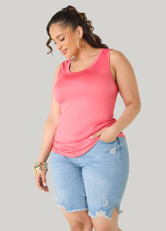Plus Size Slinky Chic Sleeveless Knit Cami Tank Top