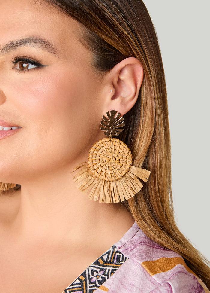 Basketweave Leaf Earrings