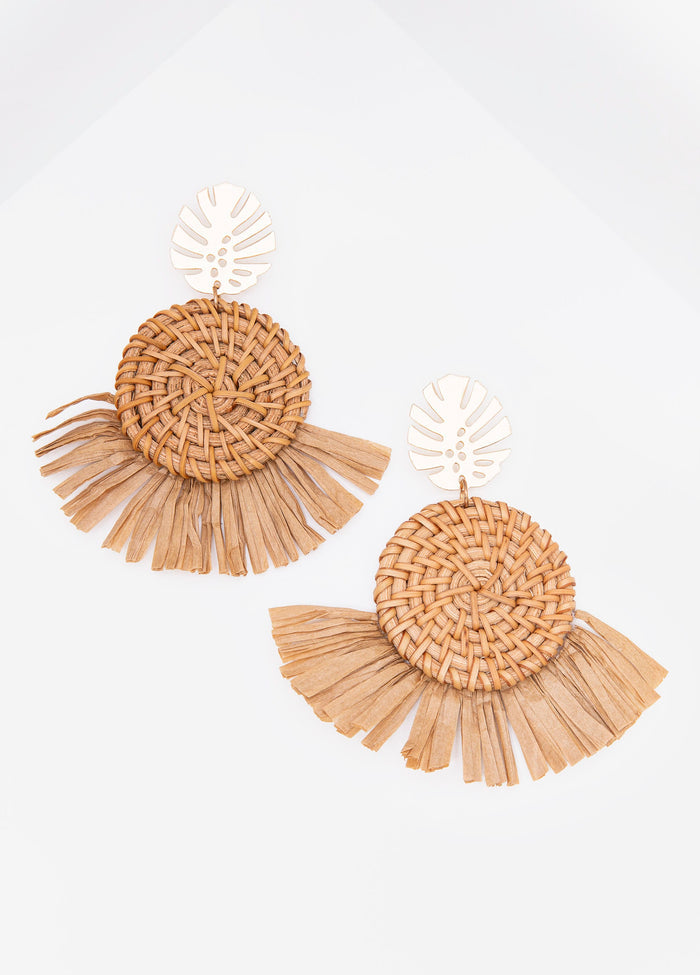 Basketweave Leaf Earrings