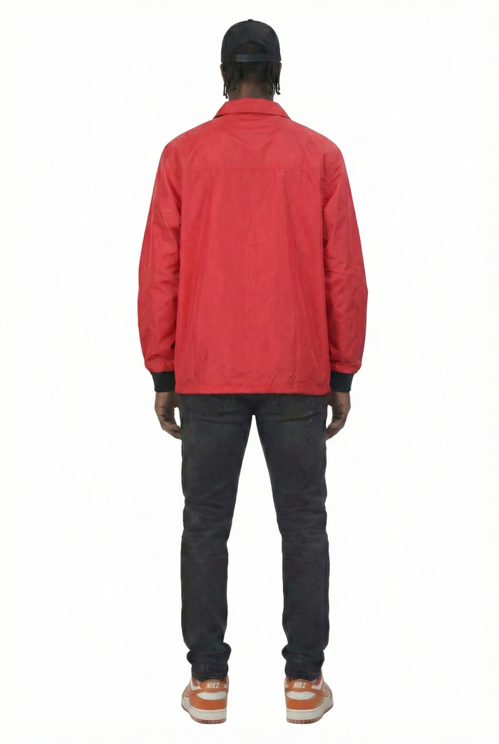 BEXTON Men's premium nylon long sleeve coach jacket with multi patches
