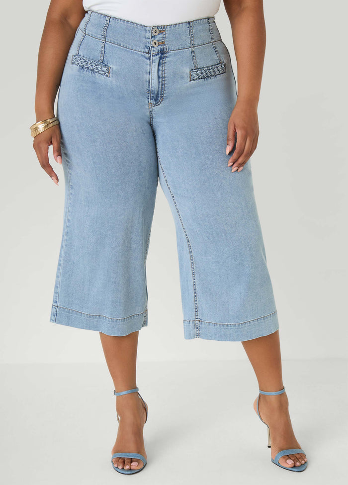 Braided Chambray Capris