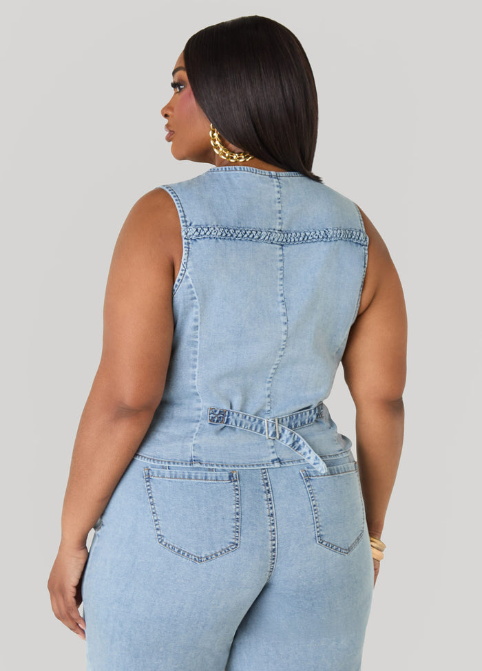 Braided Chambray Vest