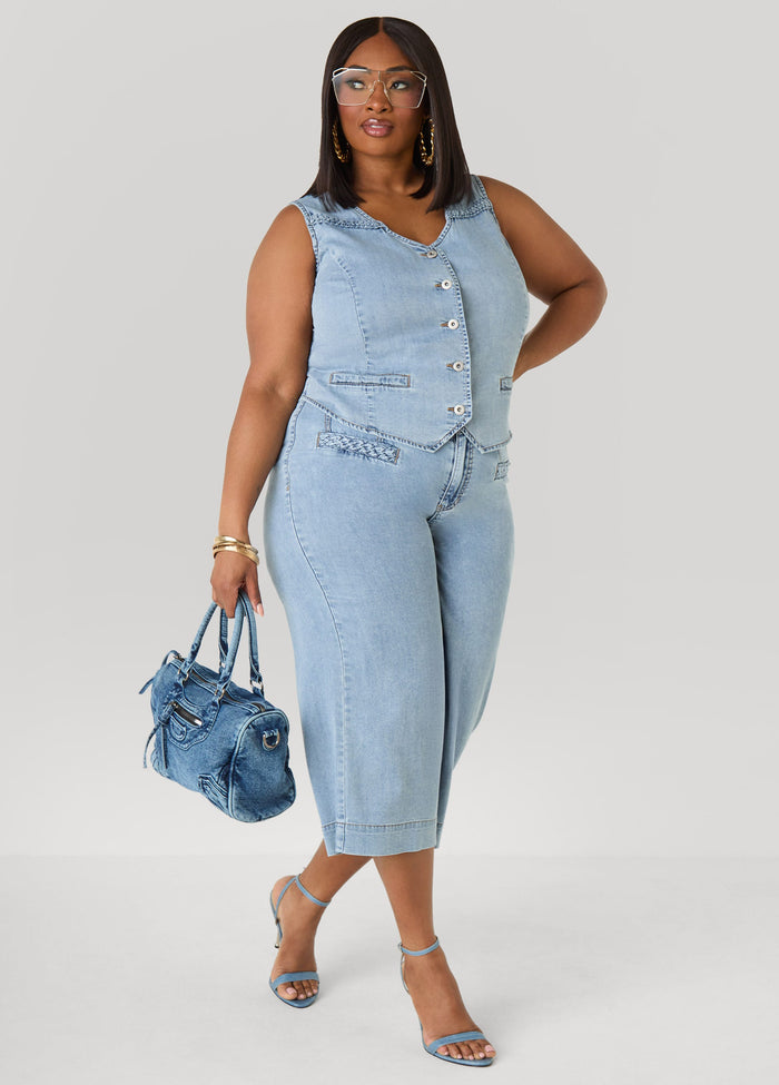 Braided Chambray Vest