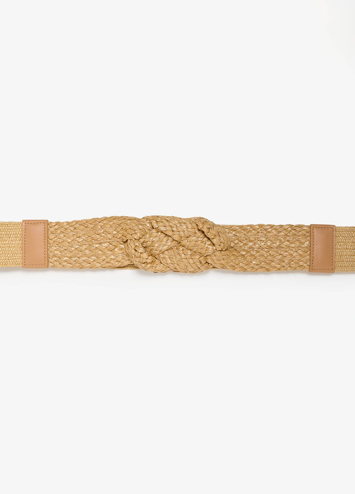 Braided Straw Stretch Belt
