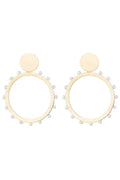 Brass & Mother of Pearl Clip Earrings