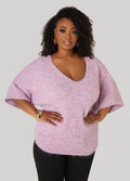 Brushed Marled V Neck Sweater