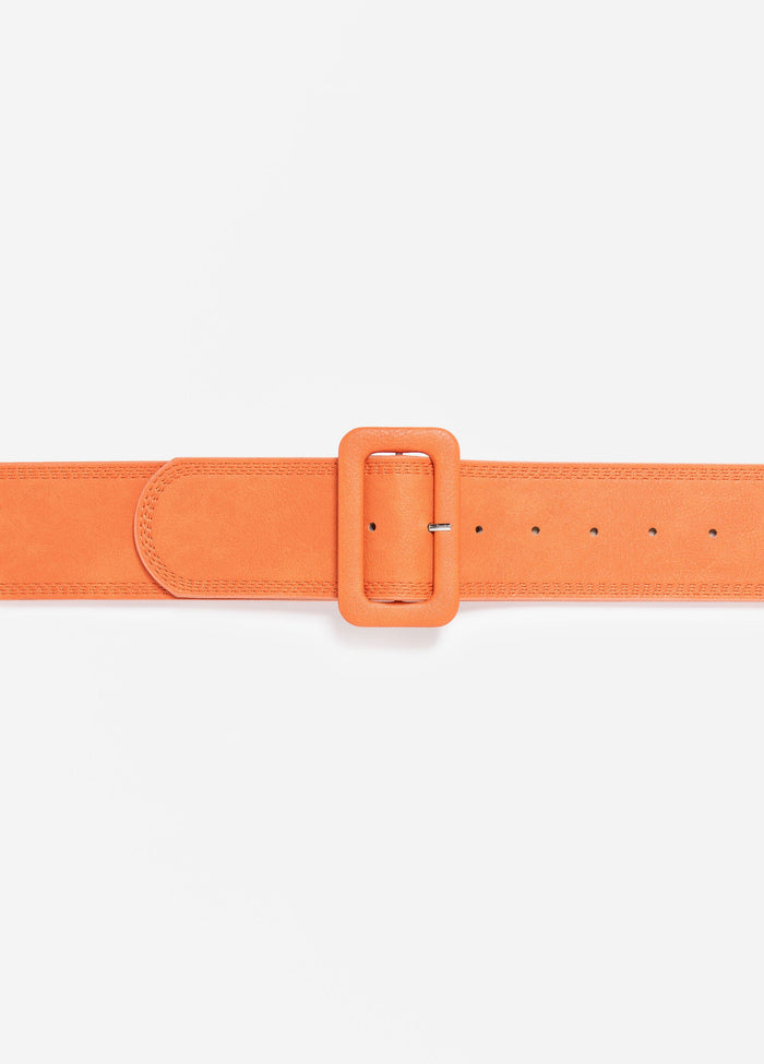 Buckled Faux Leather Belt