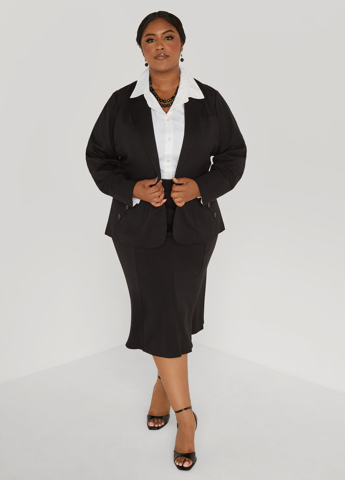 Button Accented Ponte Blazer