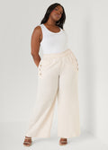 Button Detailed Cotton Blend Pants