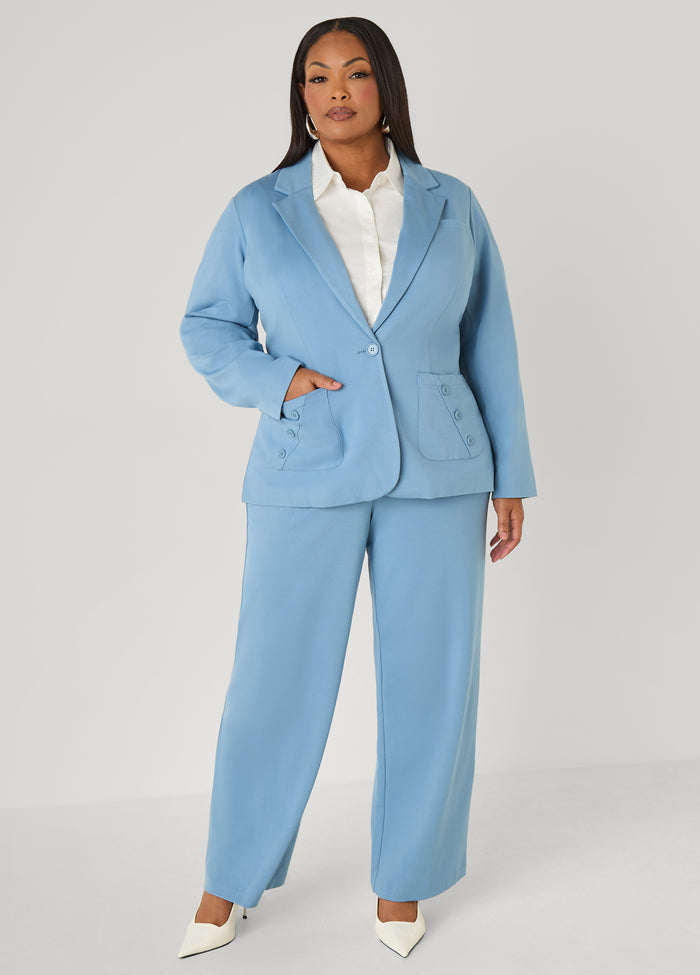 Button Detailed Ponte Blazer