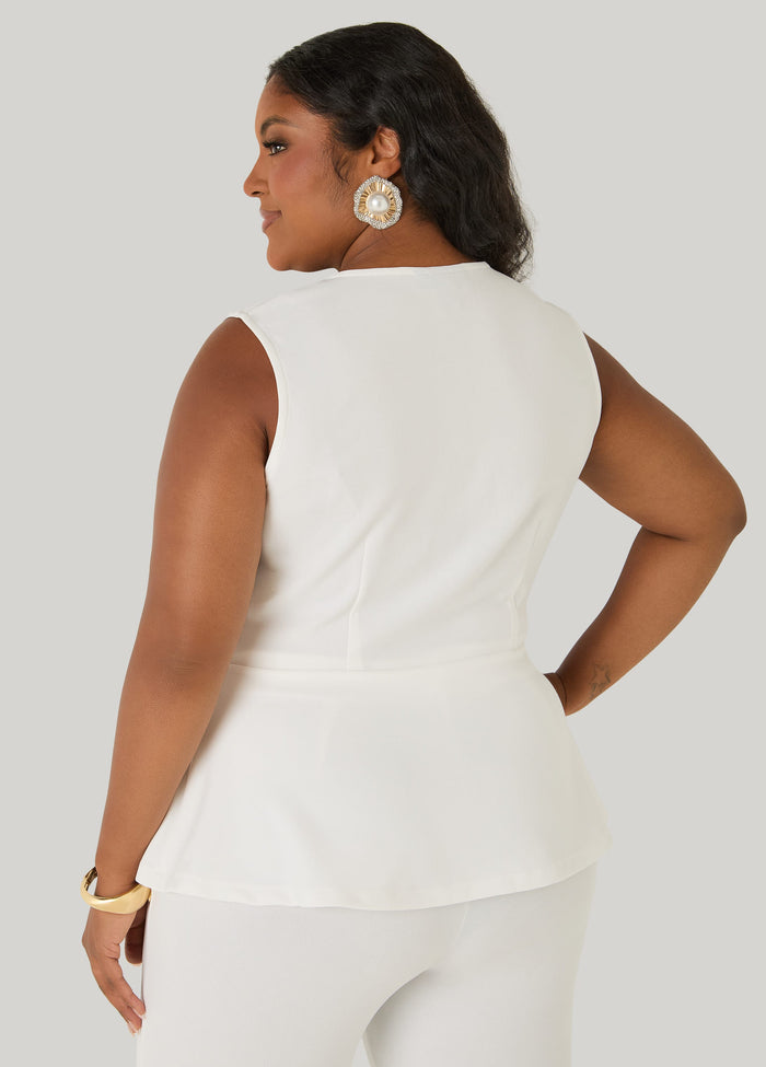Button Peplum Vest
