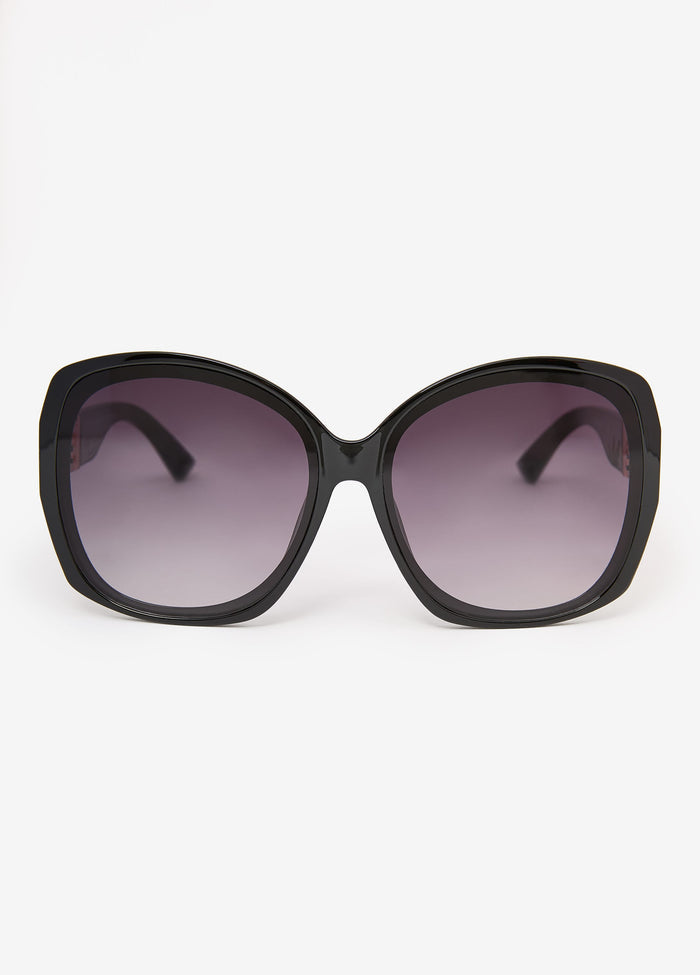 Chain Trimmed Square Sunglasses