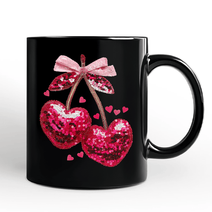 Cherry Heart Ceramic Mug
