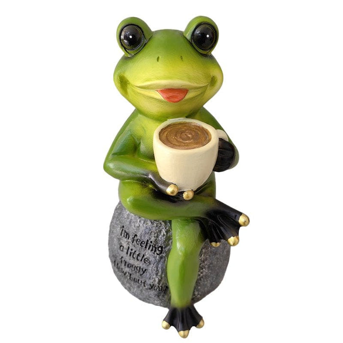 Coffee Frog Garden Statue