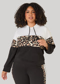 Colorblock Animal Print Hoodie