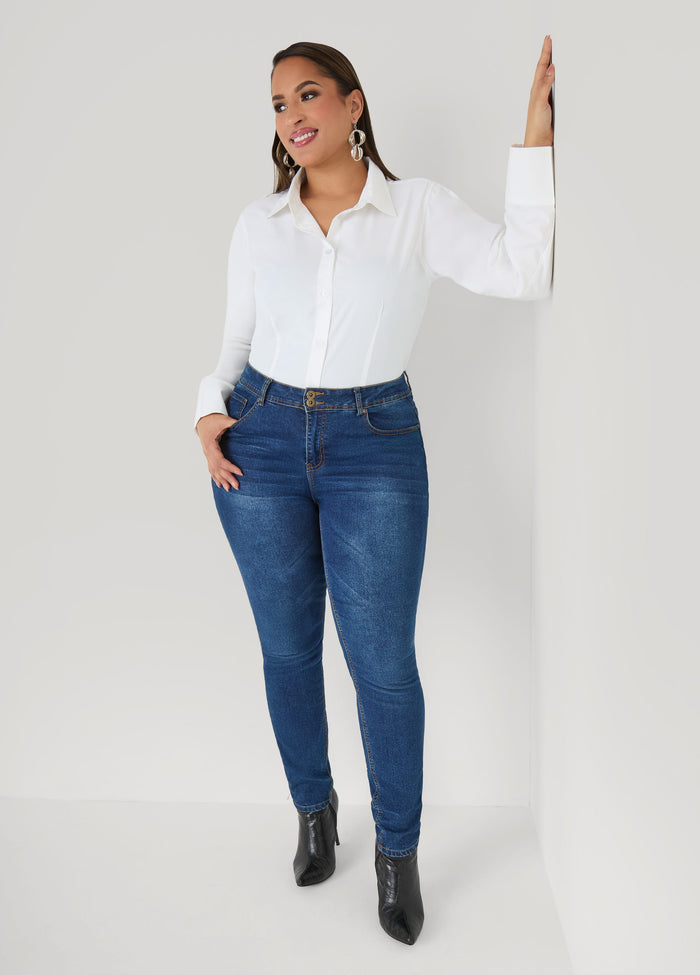 Cotton Blend Collared Shirt