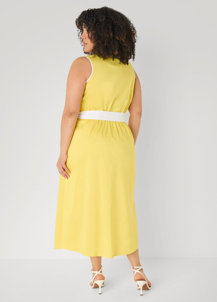 Cotton Blend Wrap Dress