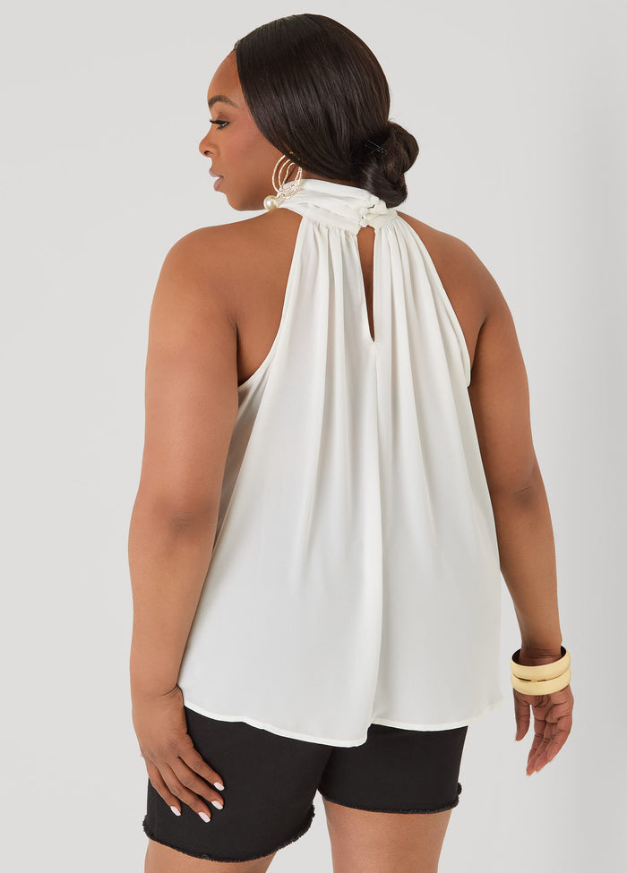 Crepe High Neck Top