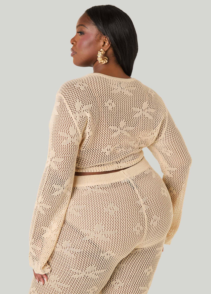 Crochet Tie Front Crop Top