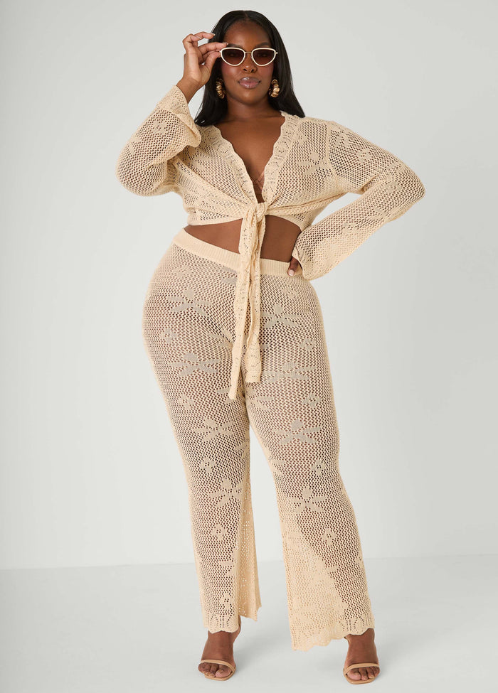 Crochet Tie Front Crop Top