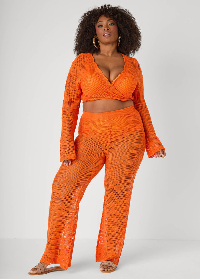 Crochet Tie Front Crop Top