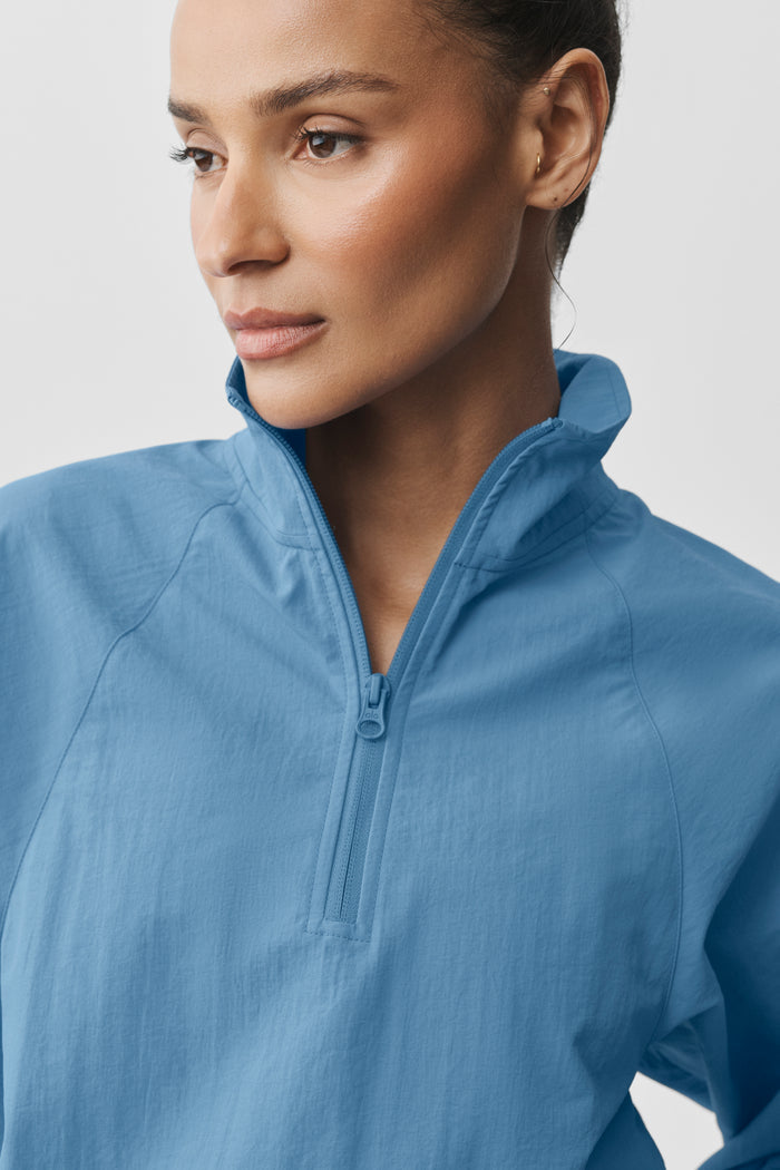 Cropped 1/4 Zip Alumni Pullover - California Blue