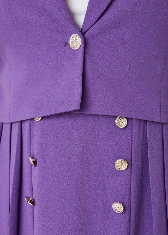 Cropped Button Front Blazer