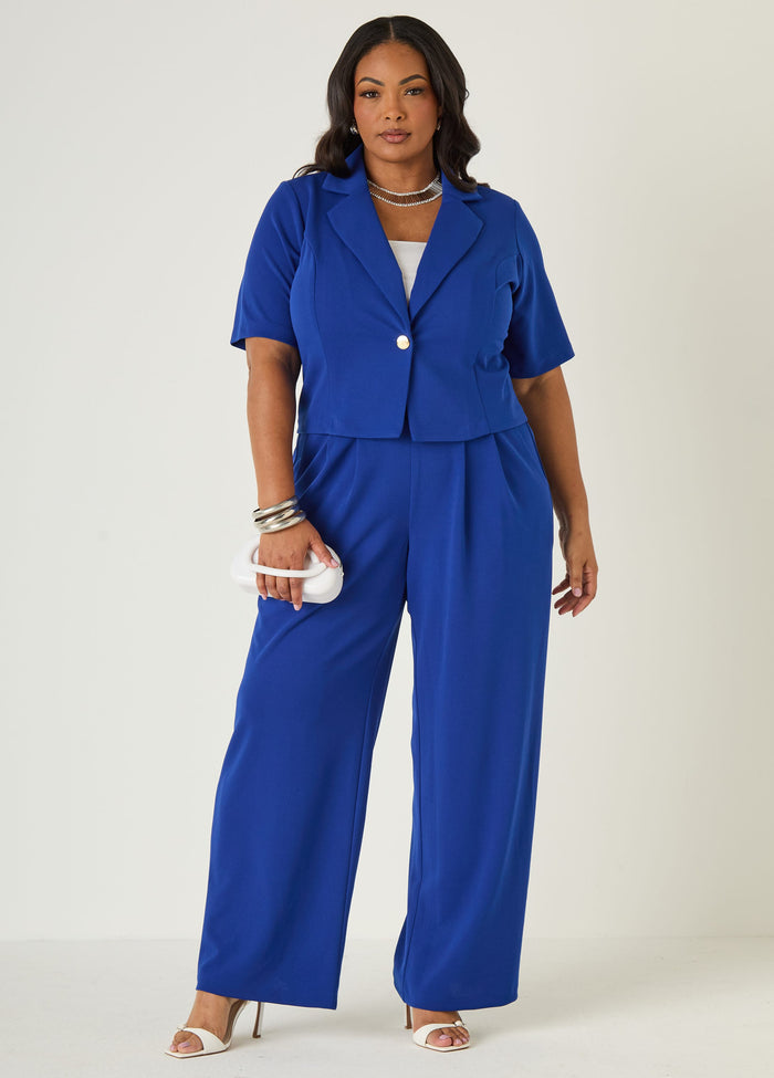 Cropped Crepe Blazer