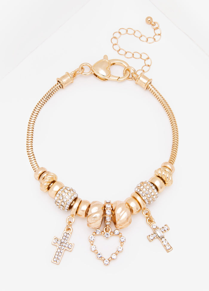 Cross And Heart Bracelet