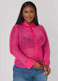 Crystal Embellished Mesh Shirt