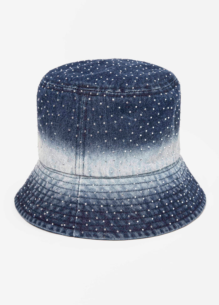 Crystal Ombre Denim Bucket Hat