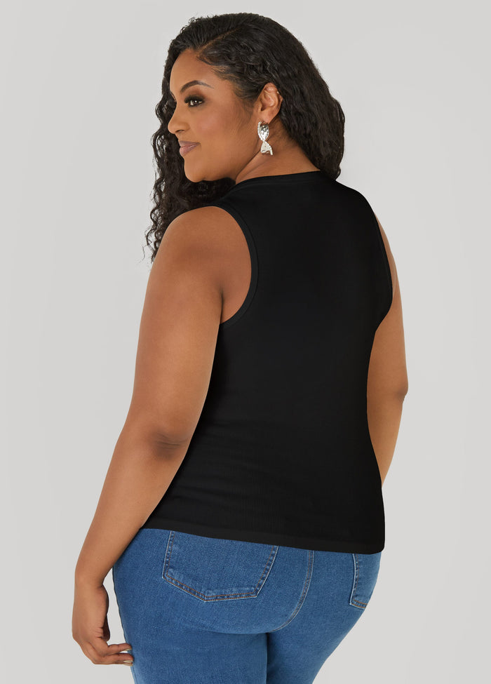 Crystal Ribbed Tank Top