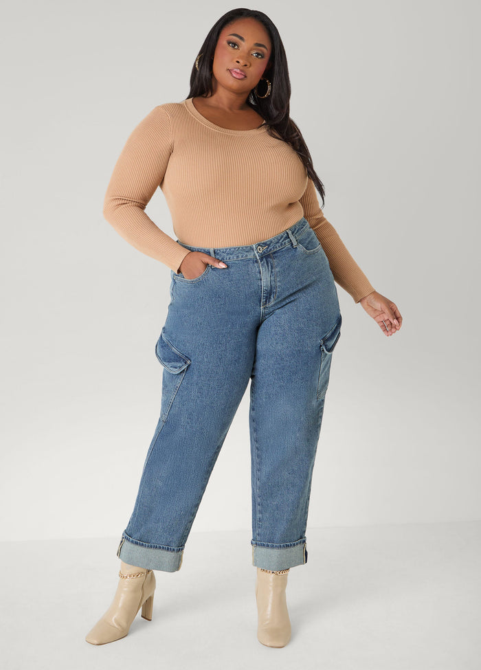 Cuffed Barrel Jeans