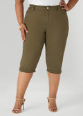 Cuffed Stretch Denim Capris