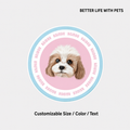 Custom pet portrait rug blue pink English text