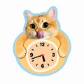 Custom pet silent wall clock hug style