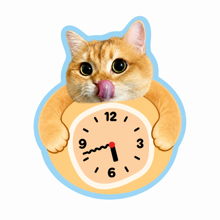 Custom pet silent wall clock hug style