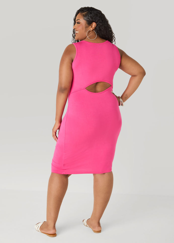 Cutout Parrot Midi Tank Dress