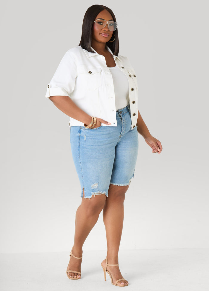 Distressed Denim Shorts