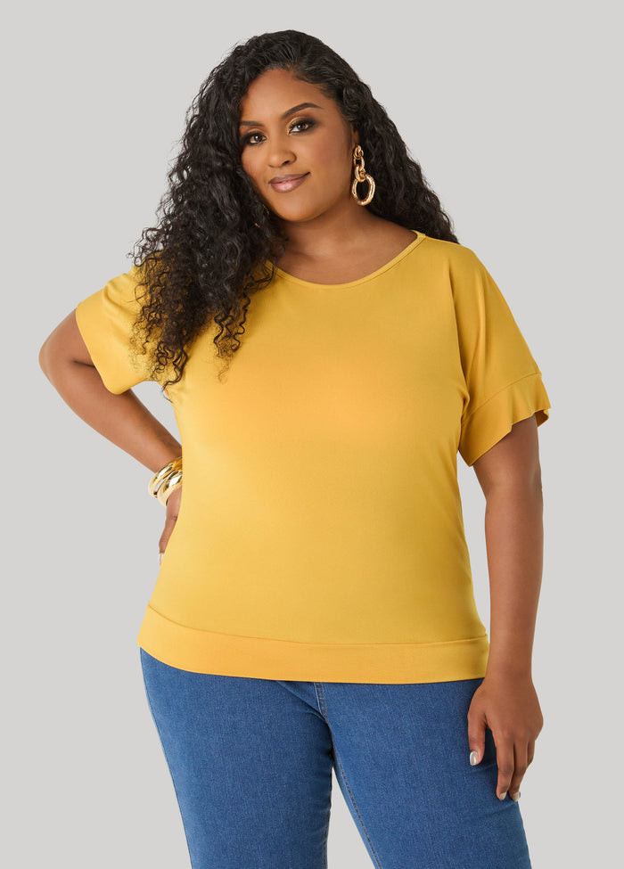 Dolman Sleeved Stretch Crepe Top