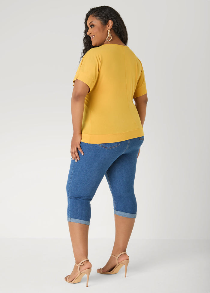 Dolman Sleeved Stretch Crepe Top