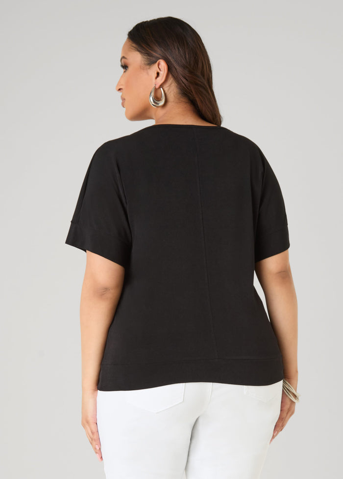 Dolman Sleeved Stretch Crepe Top