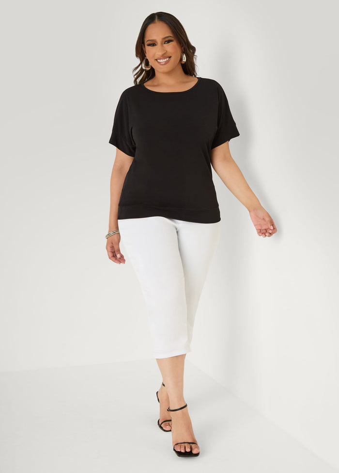 Dolman Sleeved Stretch Crepe Top