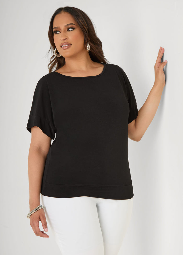 Dolman Sleeved Stretch Crepe Top