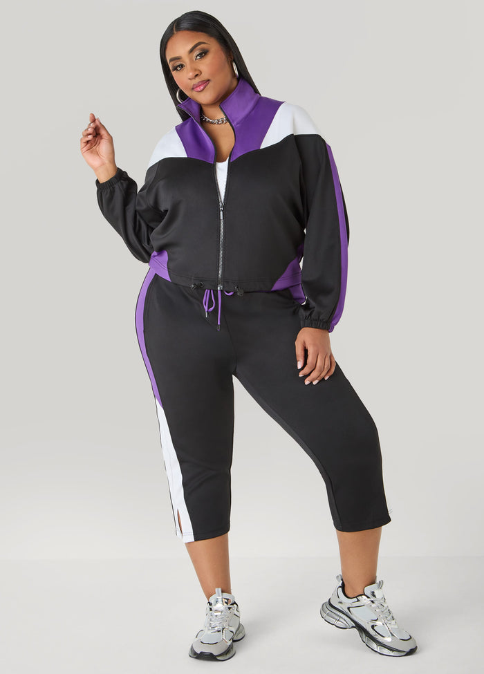 Drawstring Colorblock Track Jacket