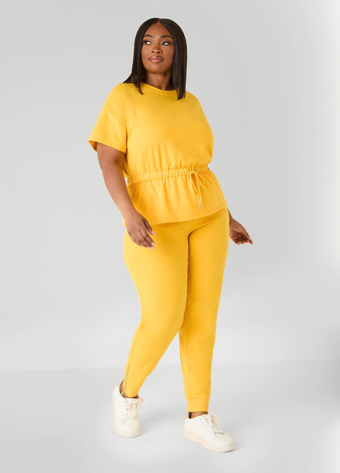 Drawstring Peplum Sweatshirt
