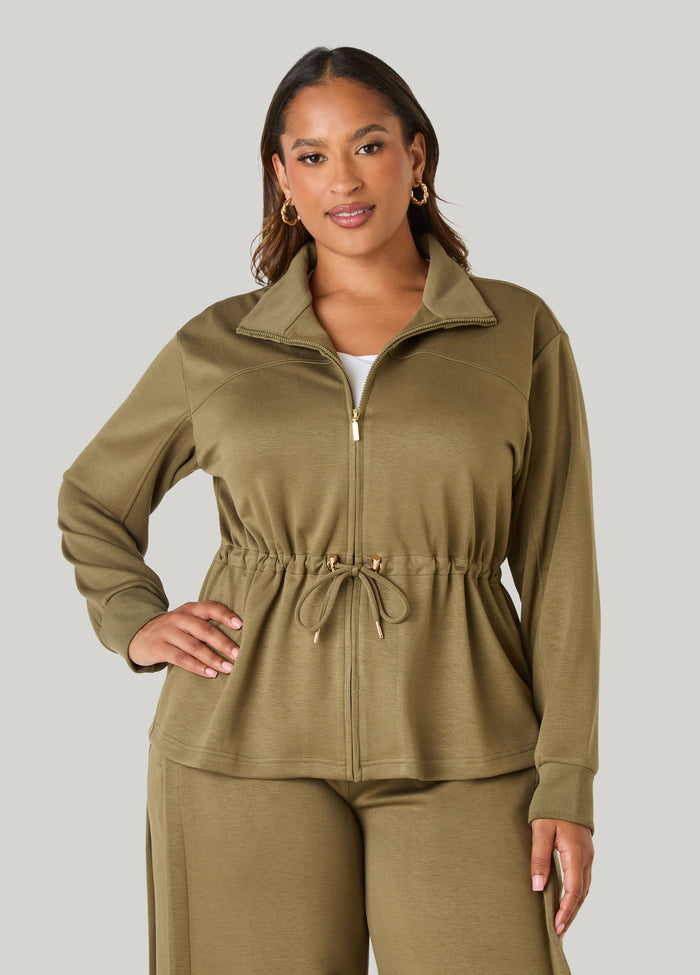 Drawstring Ponte Jacket